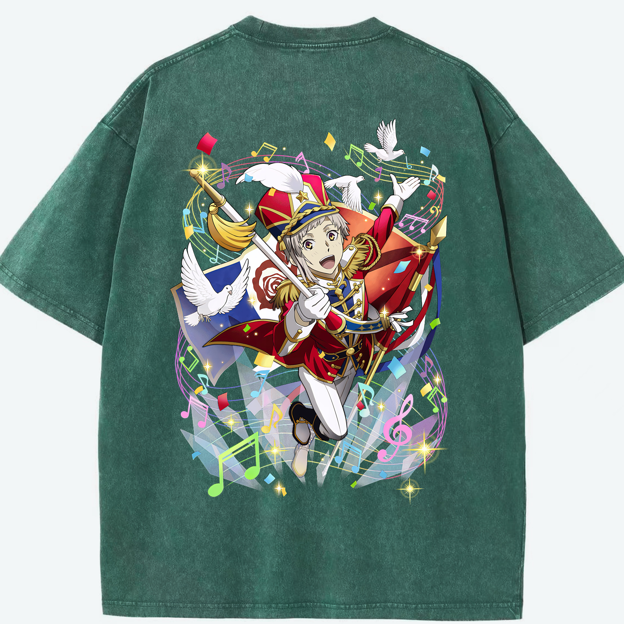 （画像用） 文豪ストレイドッグス Bungo Stray Dogs 綿100% ヴィンテージ風 半袖Tシャツ（背面プリント）